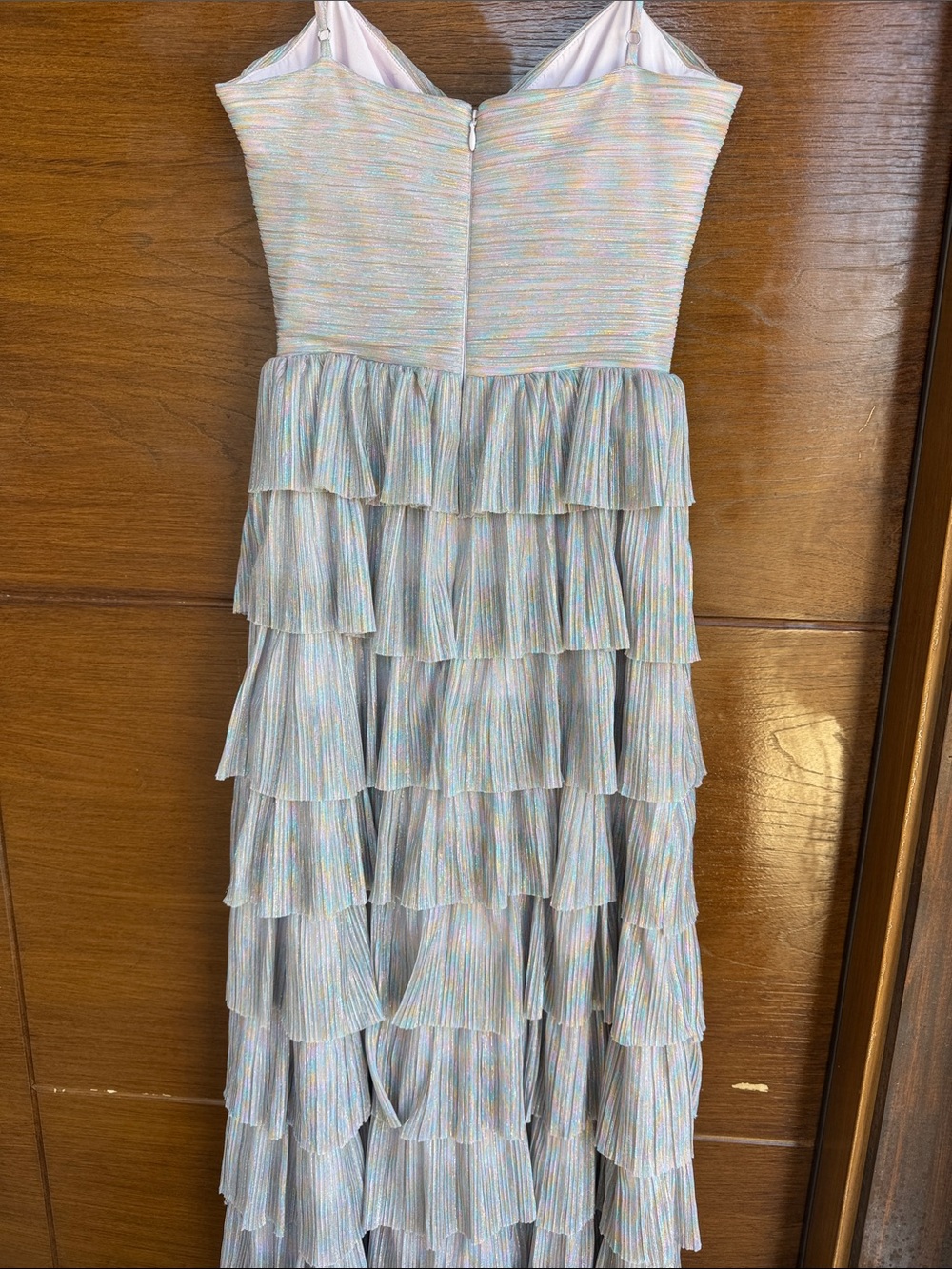 Gianni Bini Pastel Multicolor Strapless Ruffle Maxi Dress - Picture 5 of 11